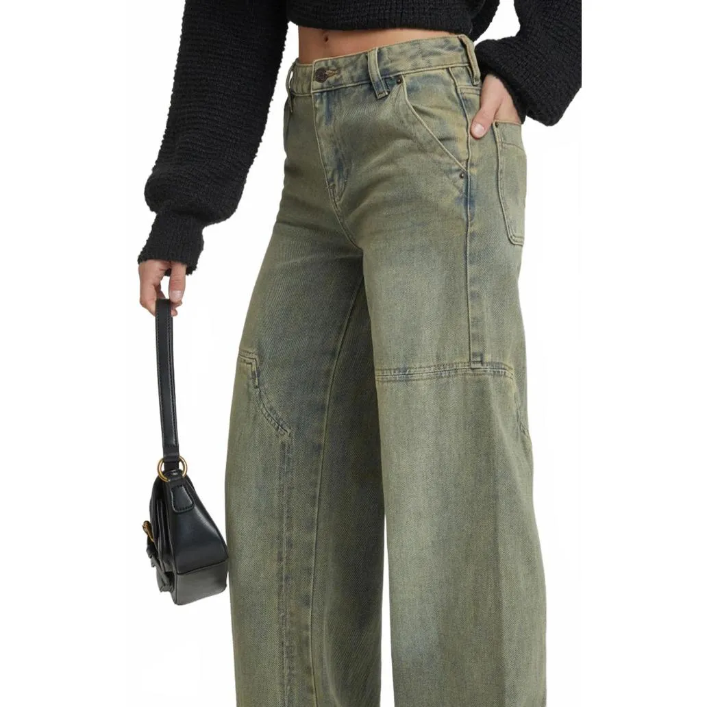 Pacsun Jessie High Waisted Baggy Carpenter Pants Medium Indigo NWT Size 27 - Image 5