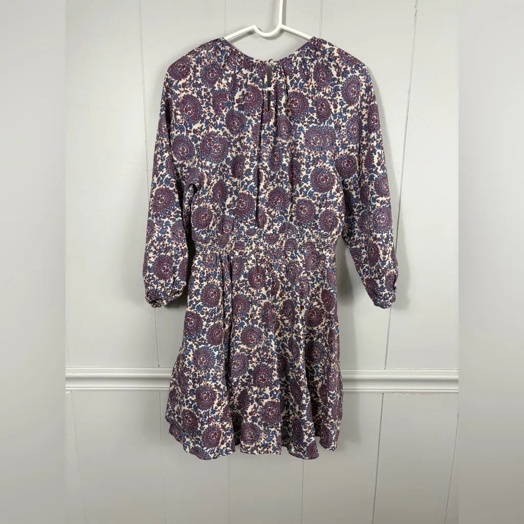 J. Crew Palermo Smocked Waist Linen Mini Dress in Floral Bouquet Medium Preppy - Image 6