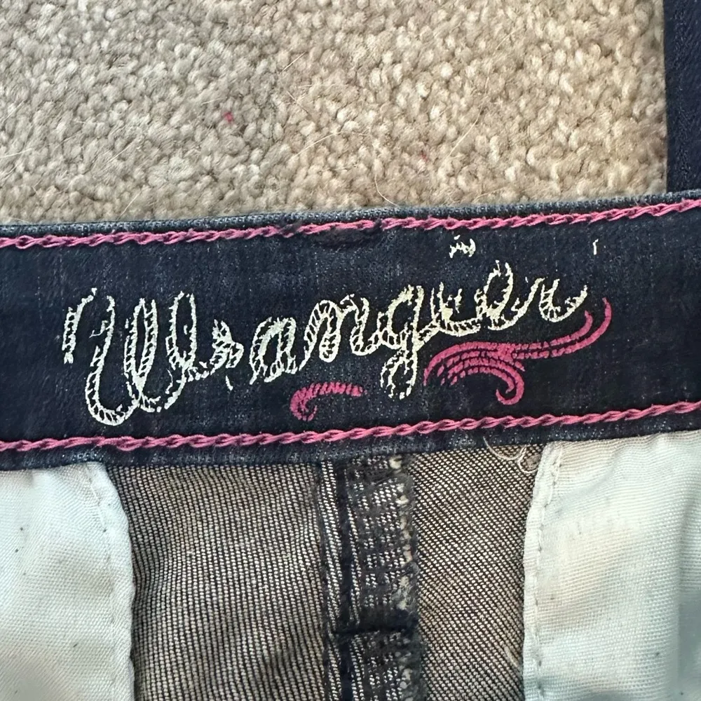 Retro Dark Wash Mae Mid Rise Western Wide Leg Jeans Size 5/6 x 34 - Image 3