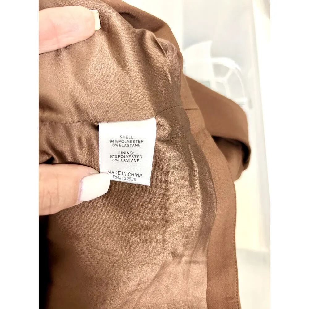 NWT Camila Coelho Maricela High Rise Pleated Belted Trouser Short Brown Women XS - Image 6