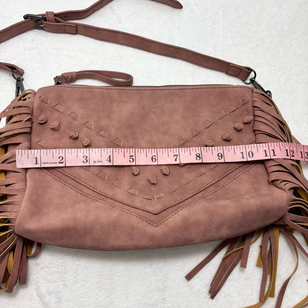 Danielle Nicole Western Pink Crossbody Bag with Fringe - Image 9