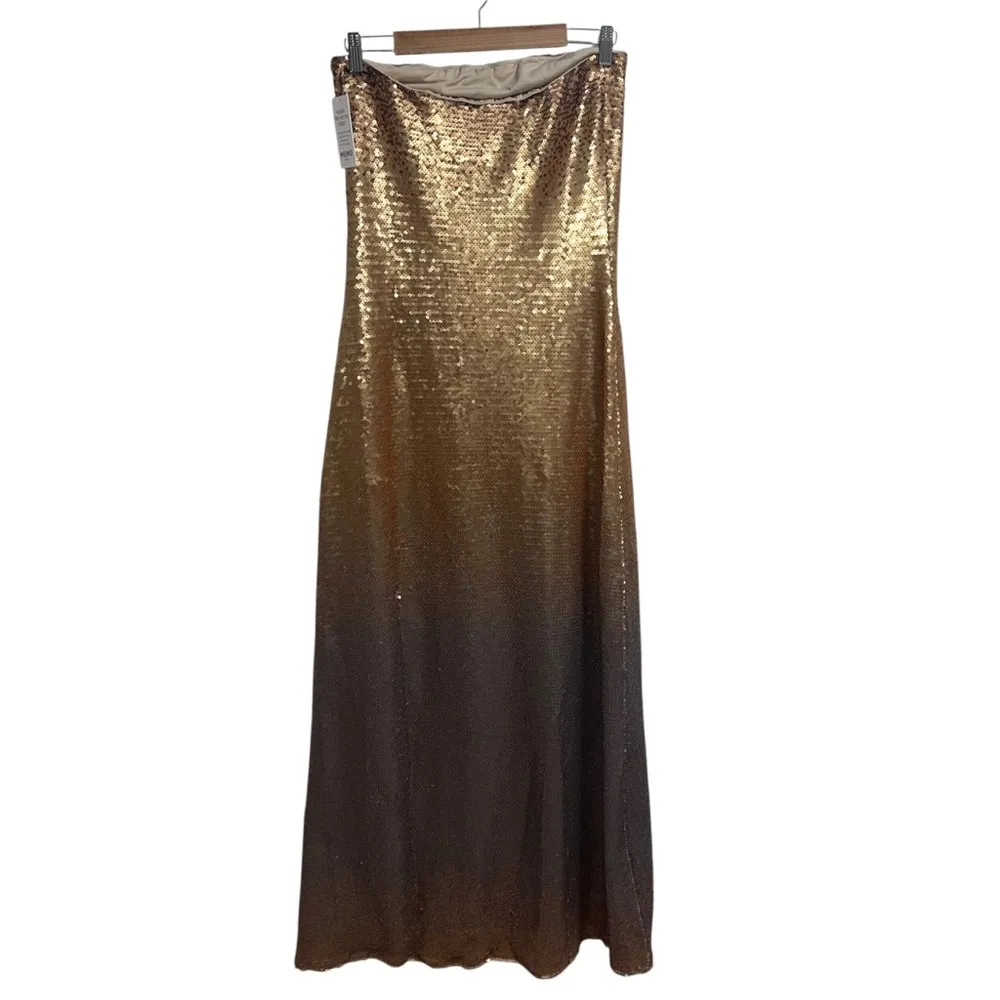 NEW NWT Show Me Your Mumu Taylor Strapless Tube Maxi Dress In Gold Ombre Sequins - Image 7