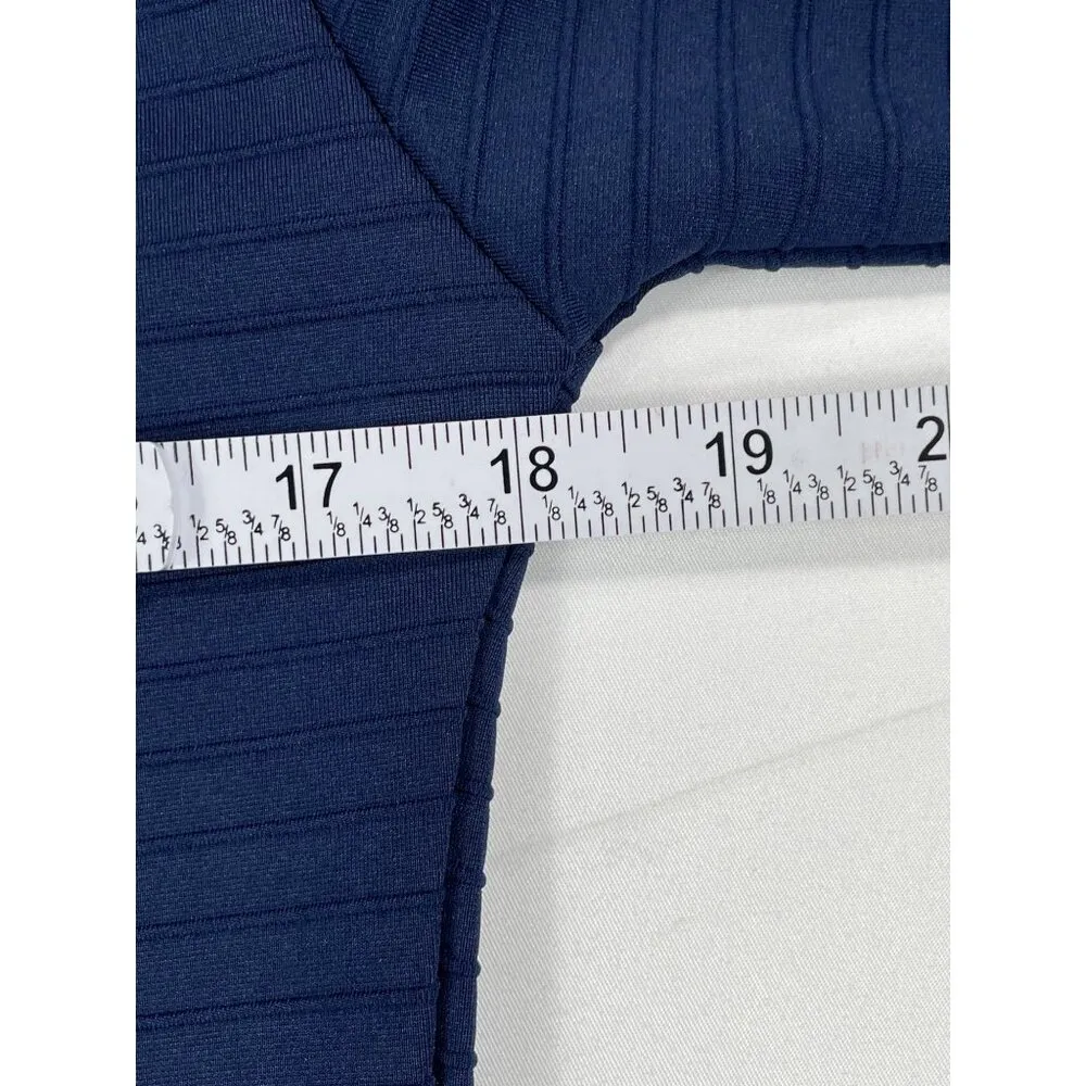 Womens Blue Cowl Neck Ribbed Long Sleeve Dress SKU 7641 Size L Size L - Image 6