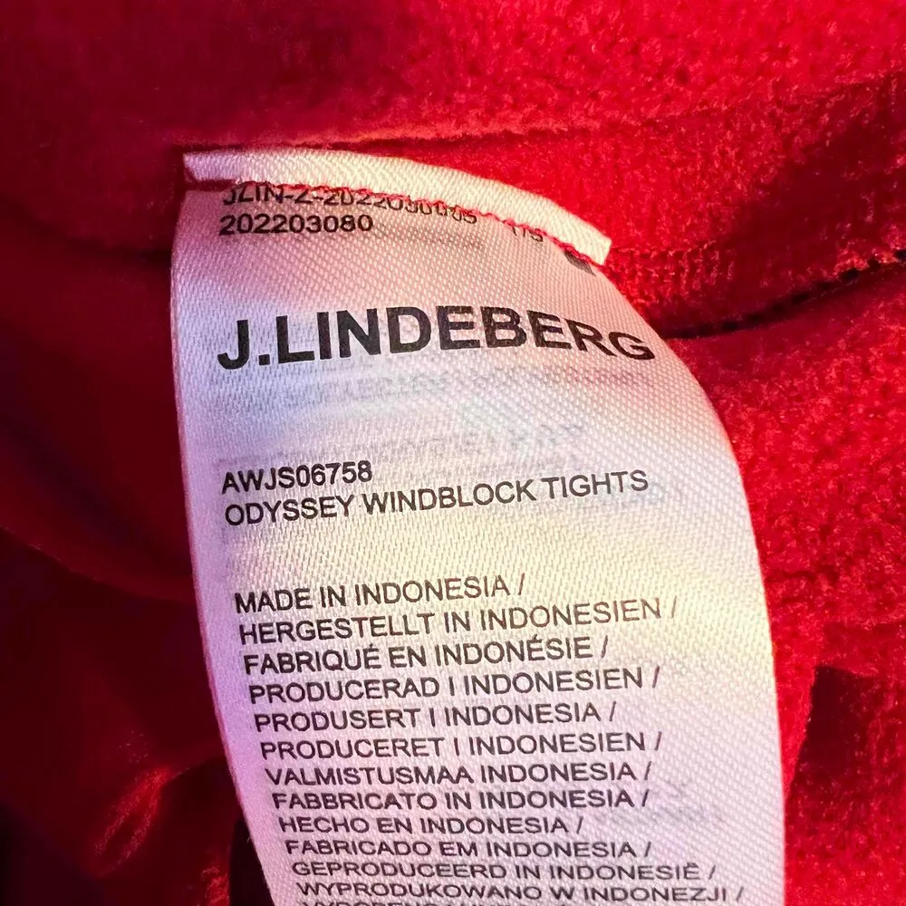 J. LINDEBERG Red Odyssey Tights Fleece Lined Inside Drawstring Athletic XS New - Image 7