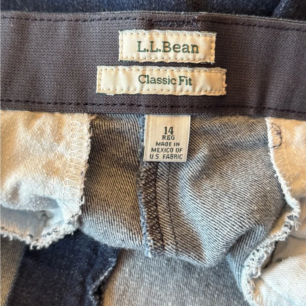 L.L. Bean Classic Fit Straight Leg Cropped Jeans Size 14 Reg Stretch Denim Capri - Image 5