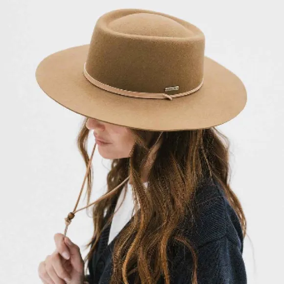 Gigi Pip Wren Telescoping Hat in Brown Elegant Tan Wide - Image 2