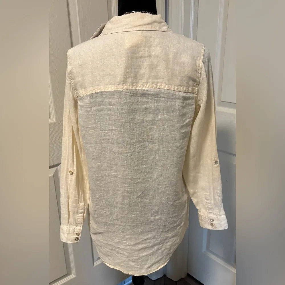 NWT Sigrid Olsen Linen Button Down Shirt - Image 4