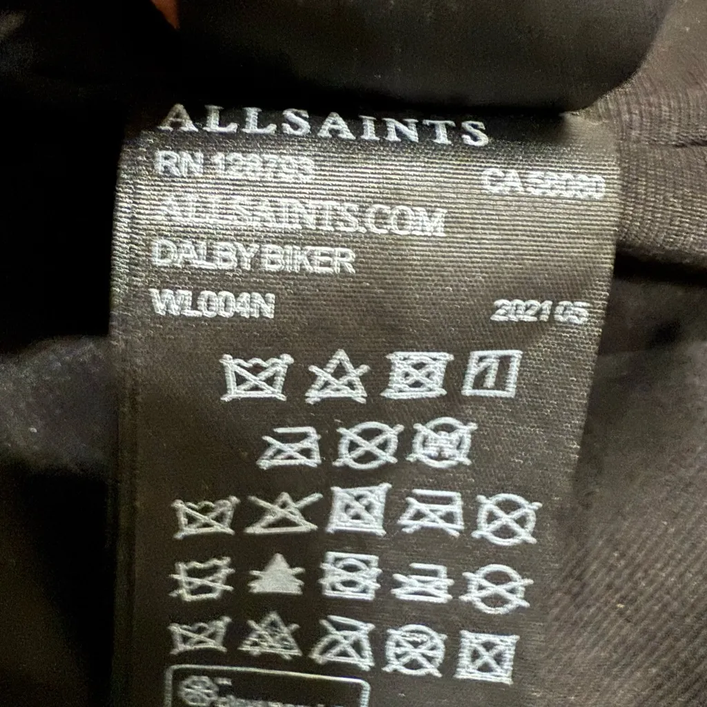 ALL SAINTS Dalby Biker Black 100% Lamb Leather Biker Jacket Women’s US 8 UK12 - Image 14