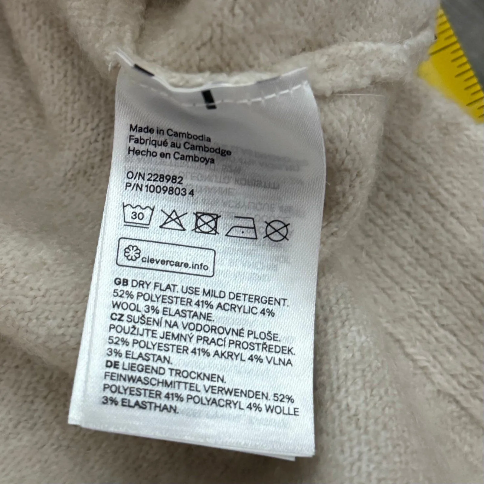 H&M wool blend collared oatmeal neutral knit oversized sweatshirt - Image 6