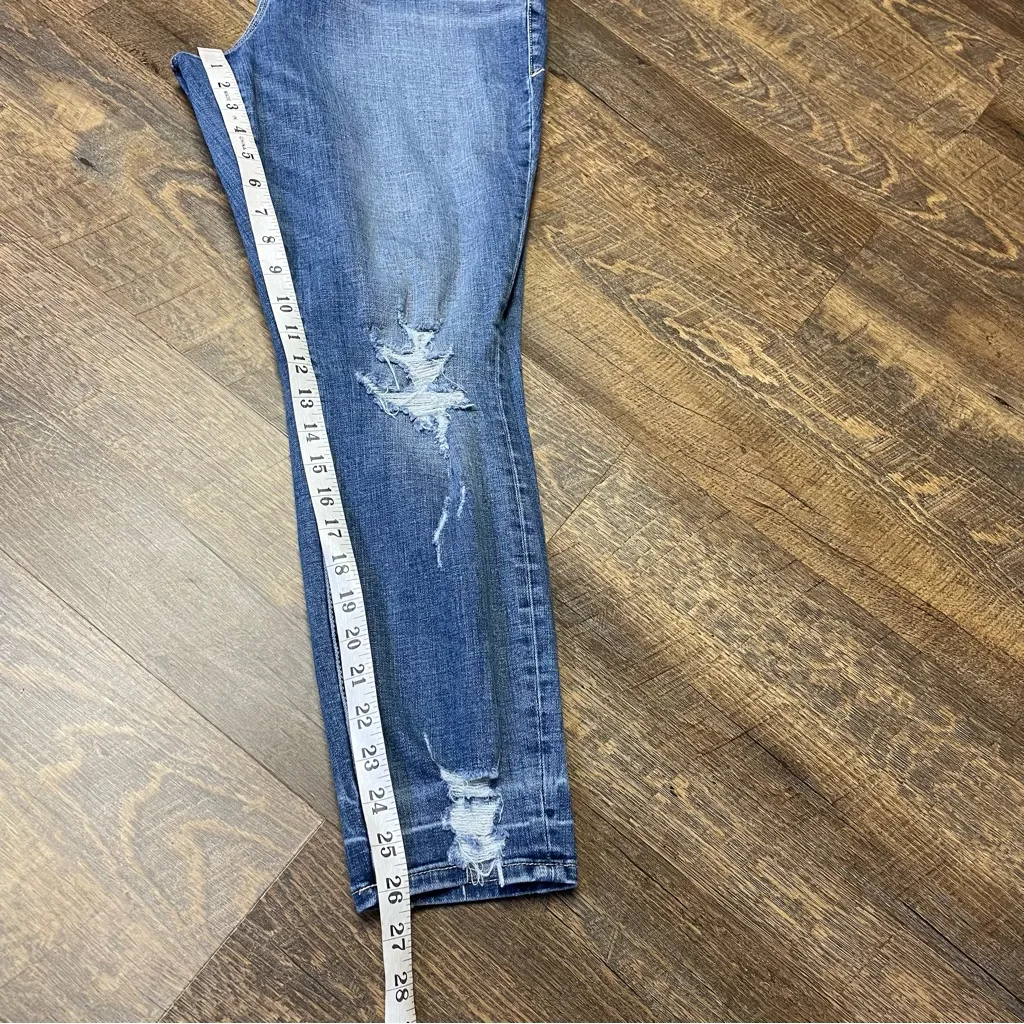 Good American Good Waist Crop High Rise Distressed Jeans Blue Womens Size 15 - Image 7