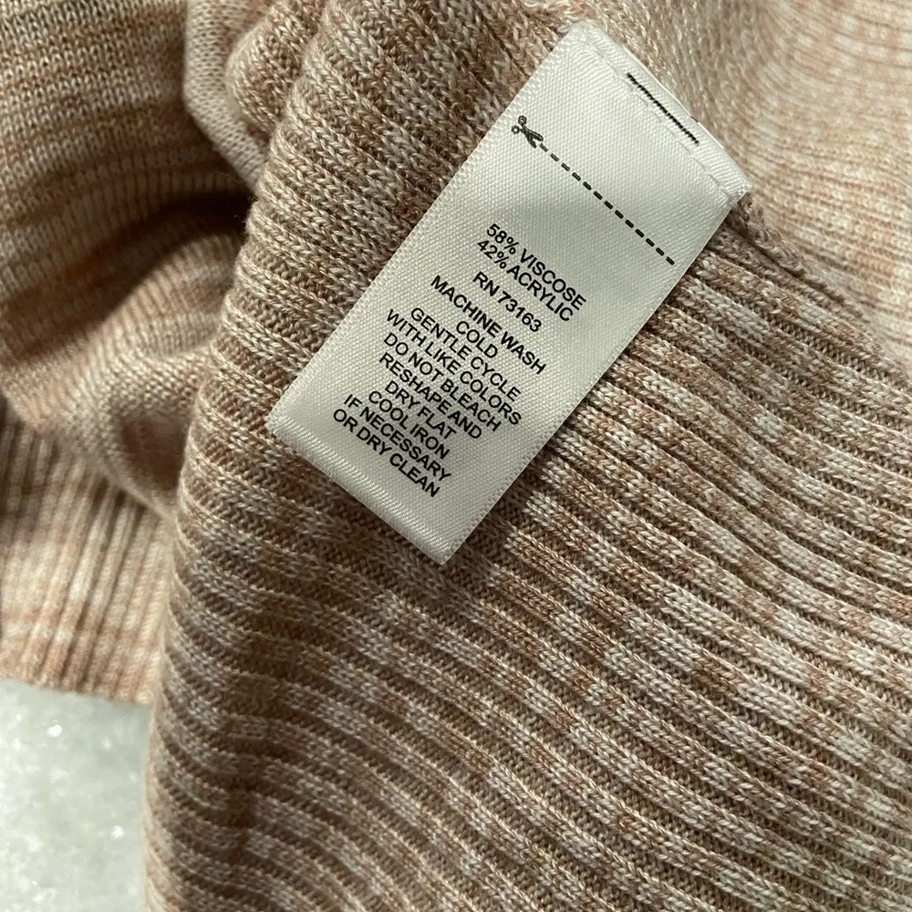 NWT Cupio Size M Draped Pullover Sweater High Low Hem Beige V Neck Flowy Long - Image 13