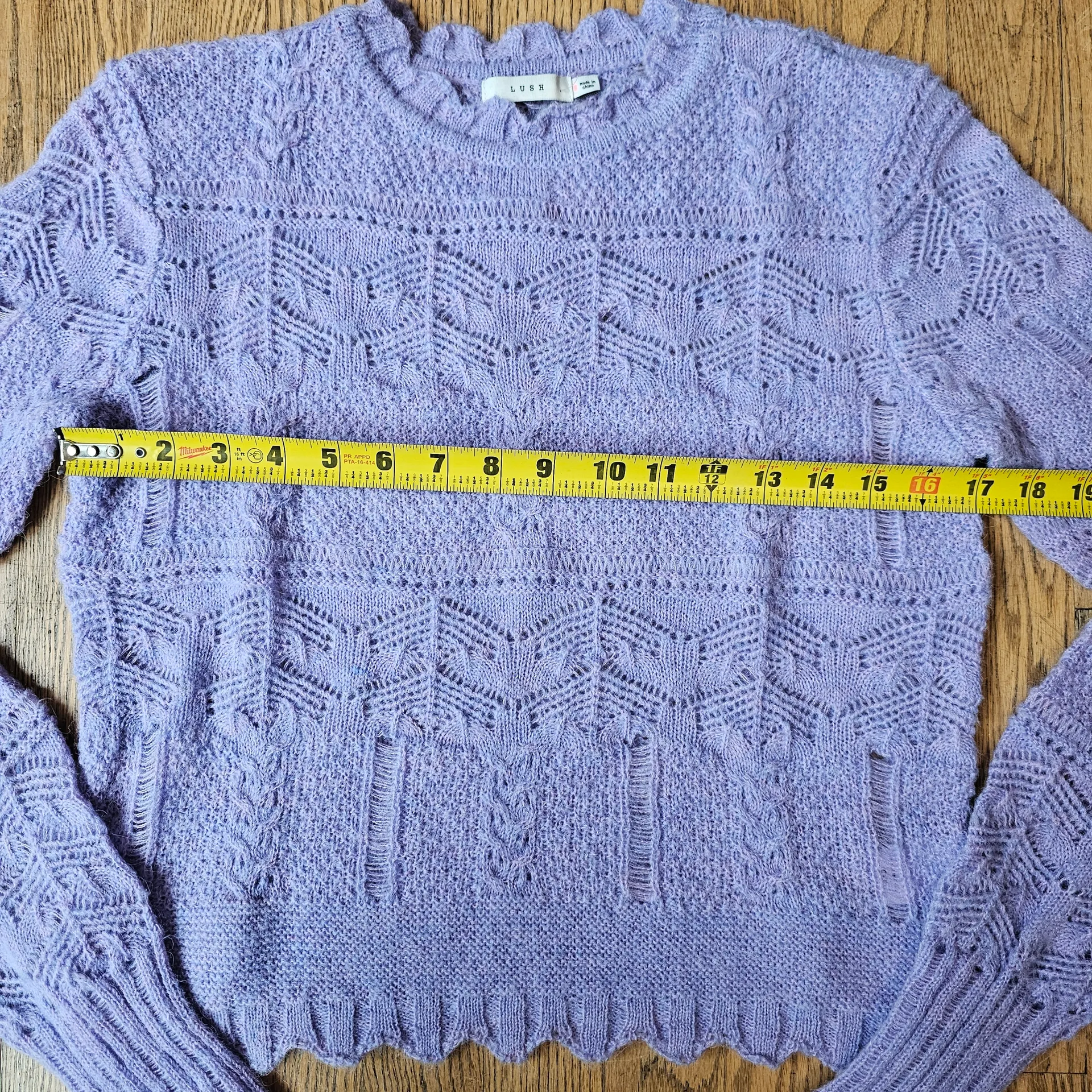 Lush Adorable Purple Knit Sweater Size S - Image 4