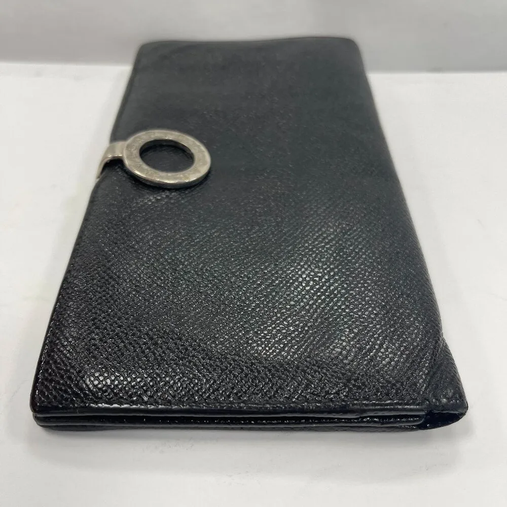 Bvlgari Black Leather Bifold Long Wallet - Preowned - Image 2