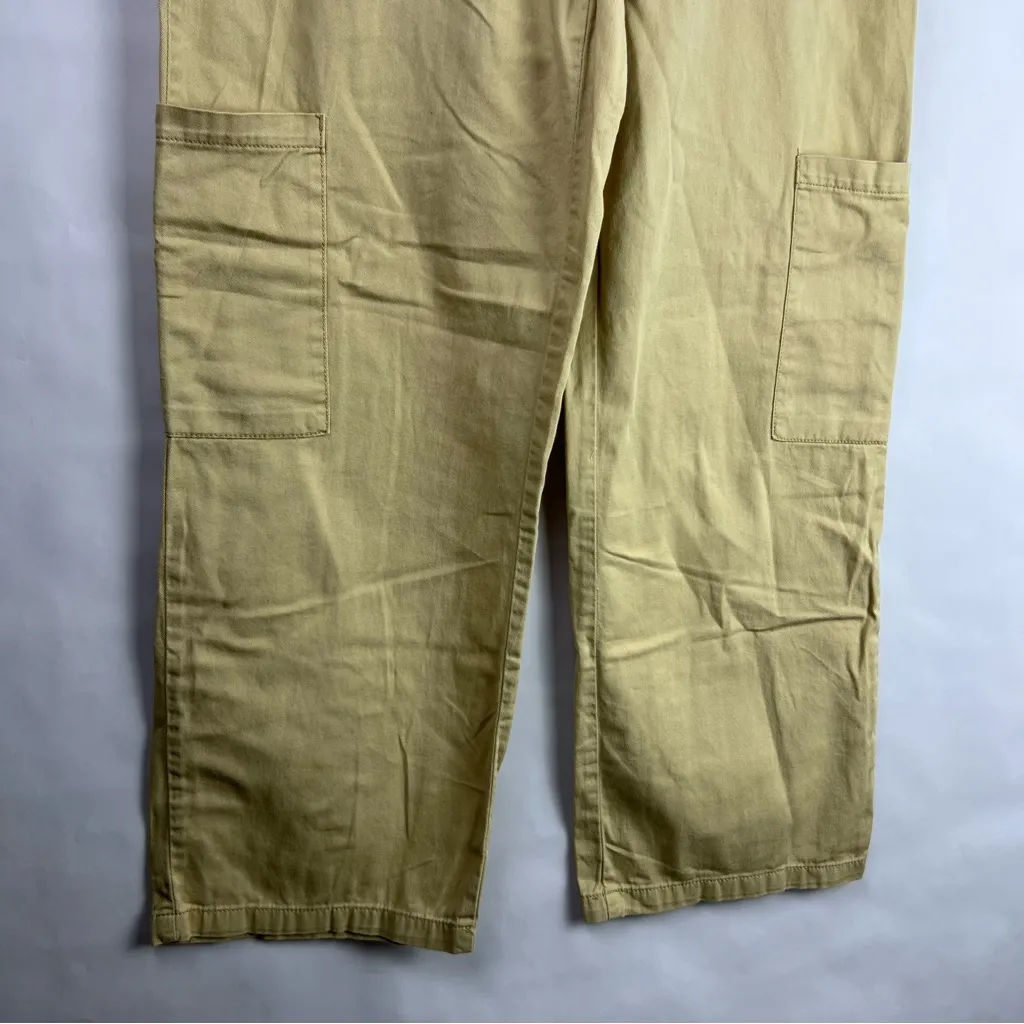 Utility Cargo Pants, Khaki, 100% Cotton, Workwear Minimalist Tan Size L - Image 5