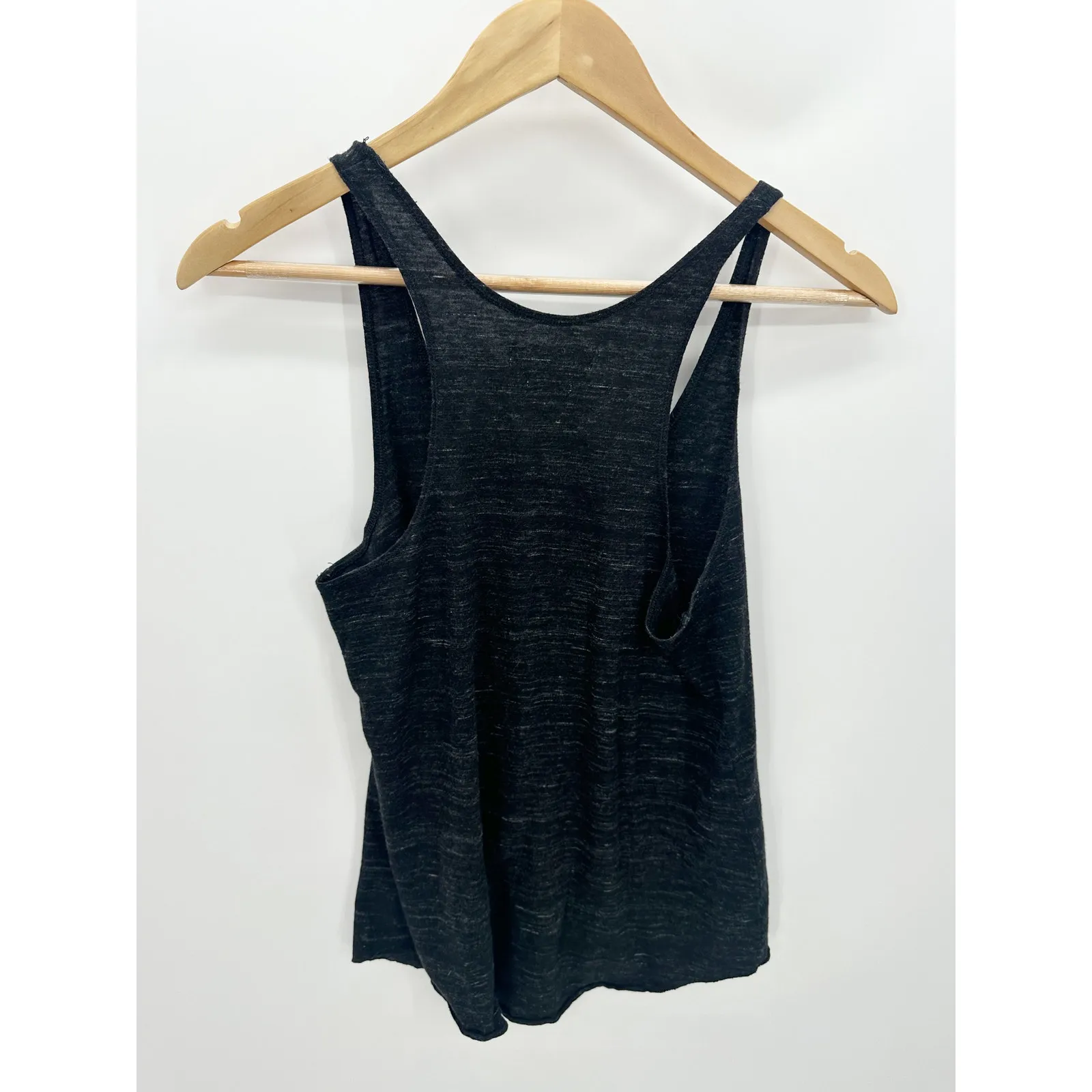TNA Black Gray Cut Off‎ Racerback Tank Top Shirt Cotton Blend Women Size Small - Image 2