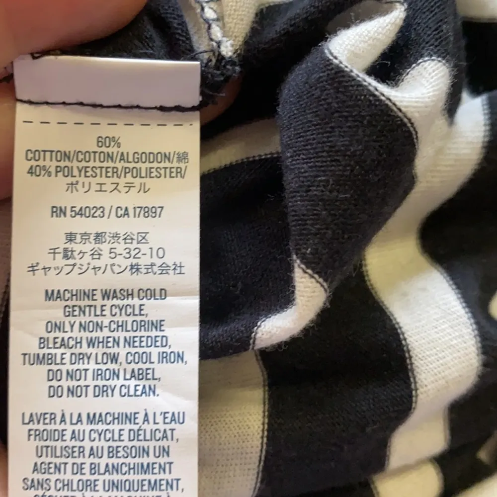 Old Navy vintage womens striped black white LS tee - Image 5