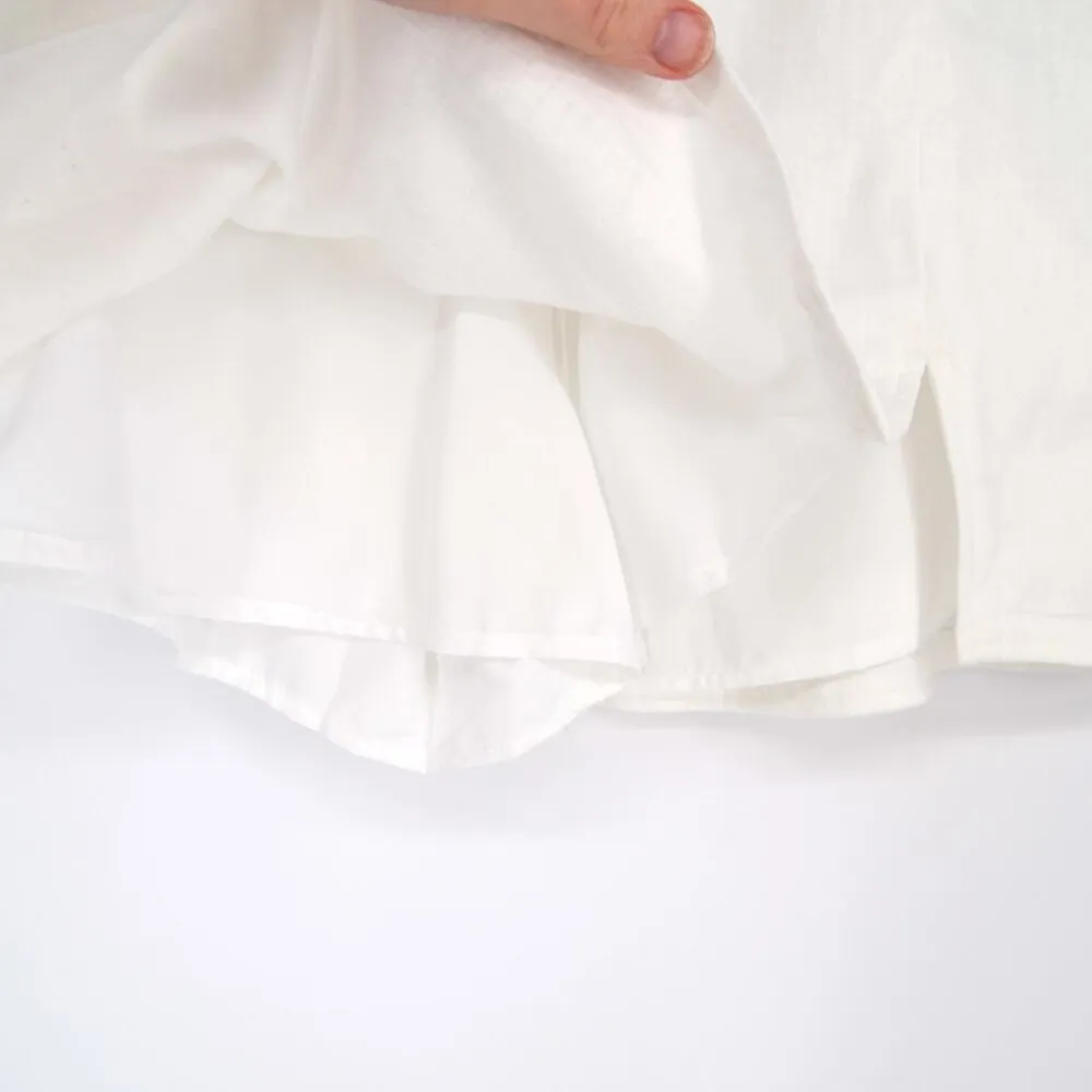 Hollister Linen Blend Mini Skirt Skort Lightweight Slit in White Women's M - Image 4