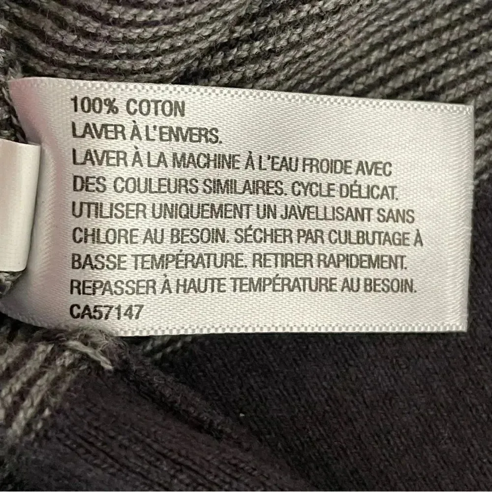 Merona Gray Black V-Neck Cotton Lightweight Soft Cozy Long Unisex Sweater SZ M - Image 2