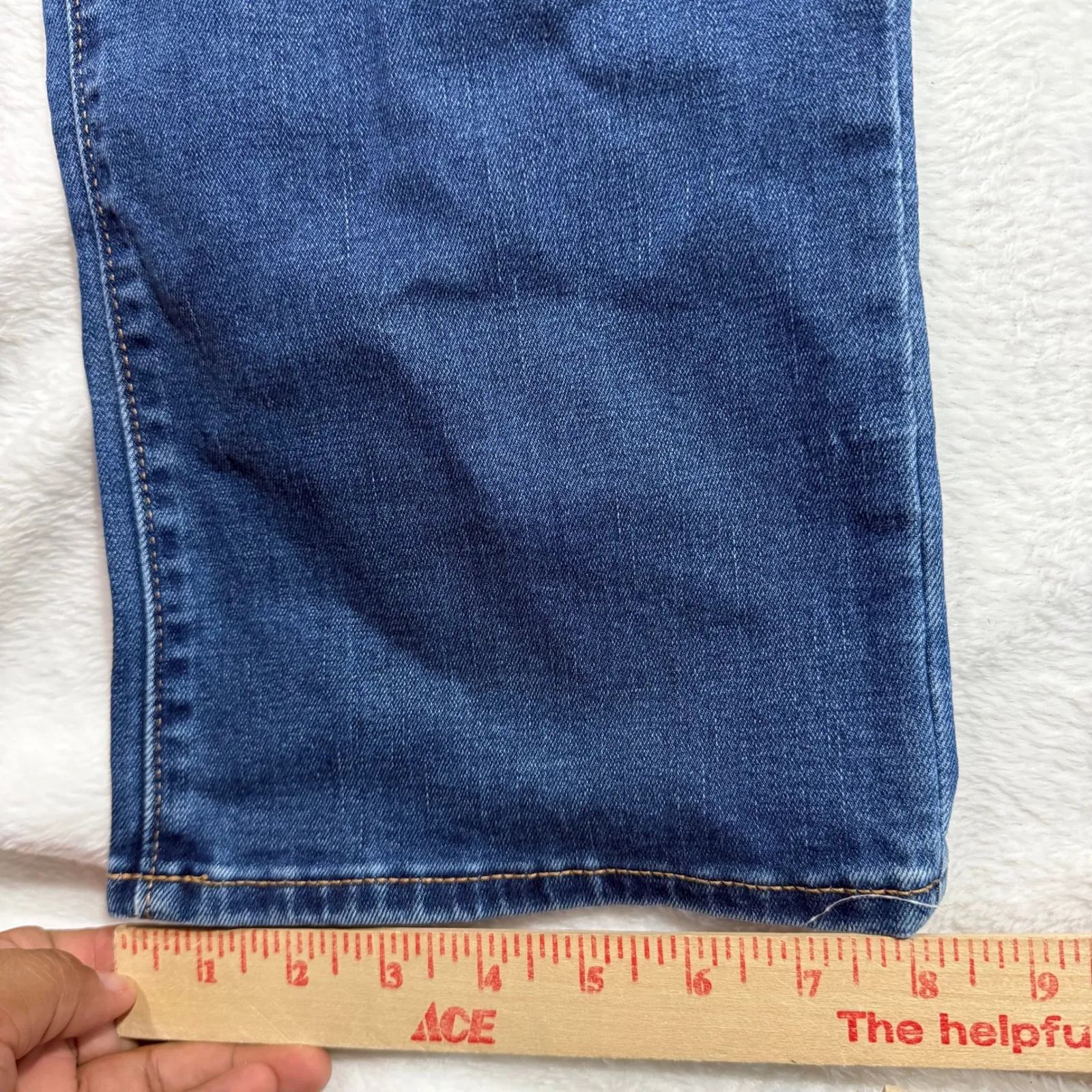 Old Navy 16 LONG 36W Blue Bootcut Jean Denim Casual Work Comfort Western Stretch - Image 4