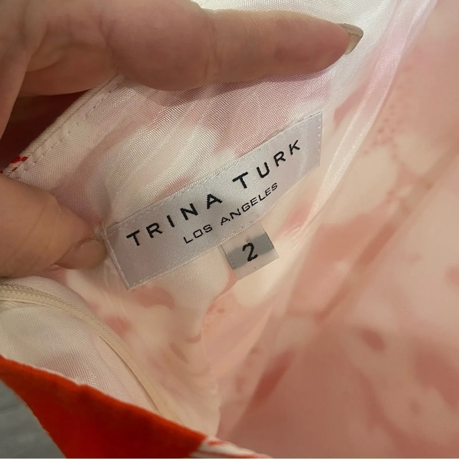 Trina Turk | Linen Blend Mini Floral Halter Dress in White & Red Sz 2 - Image 8