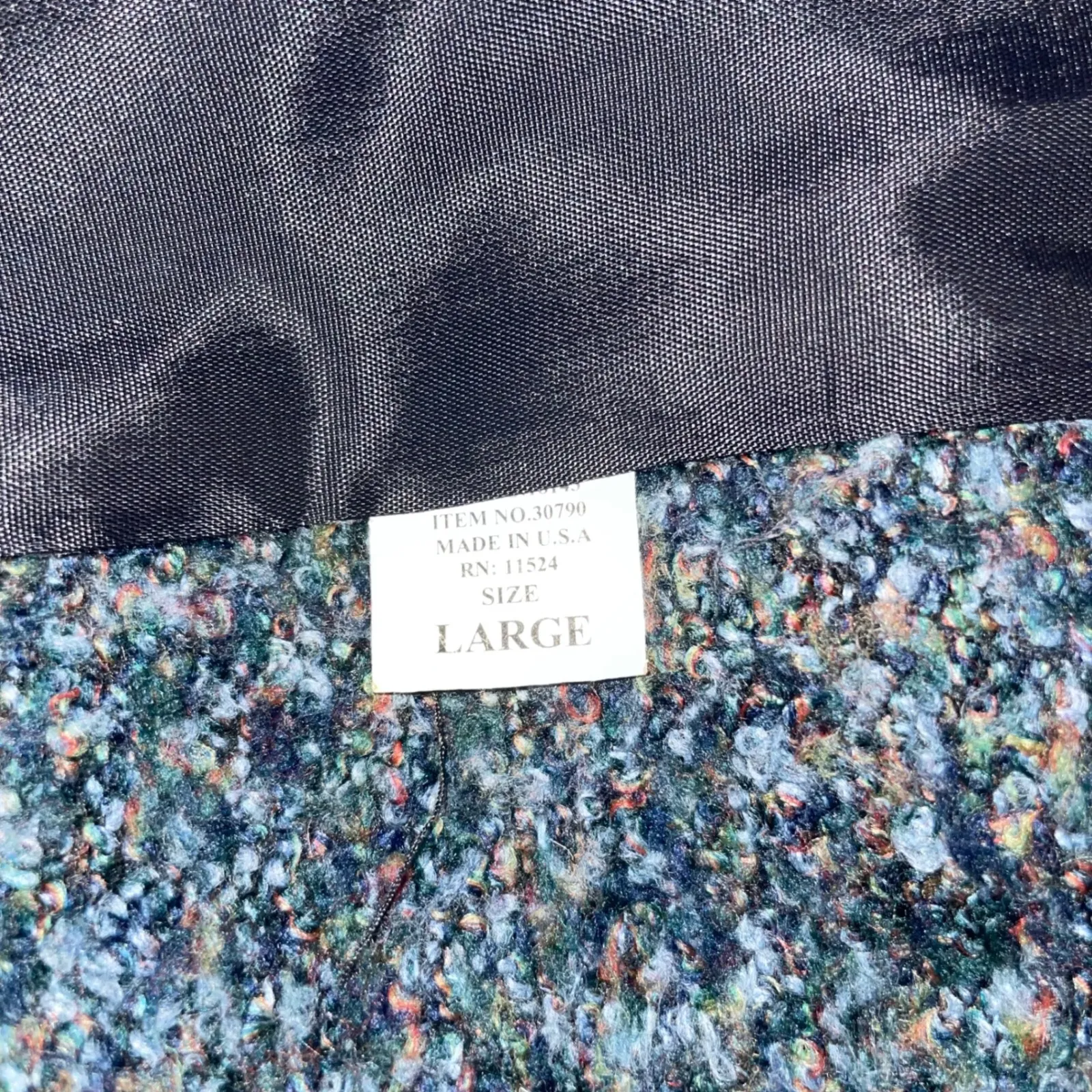 Vintage Holly Deb PeaCoat Women Large‎ Tweed Nubby Button Front Academia Blue - Image 10