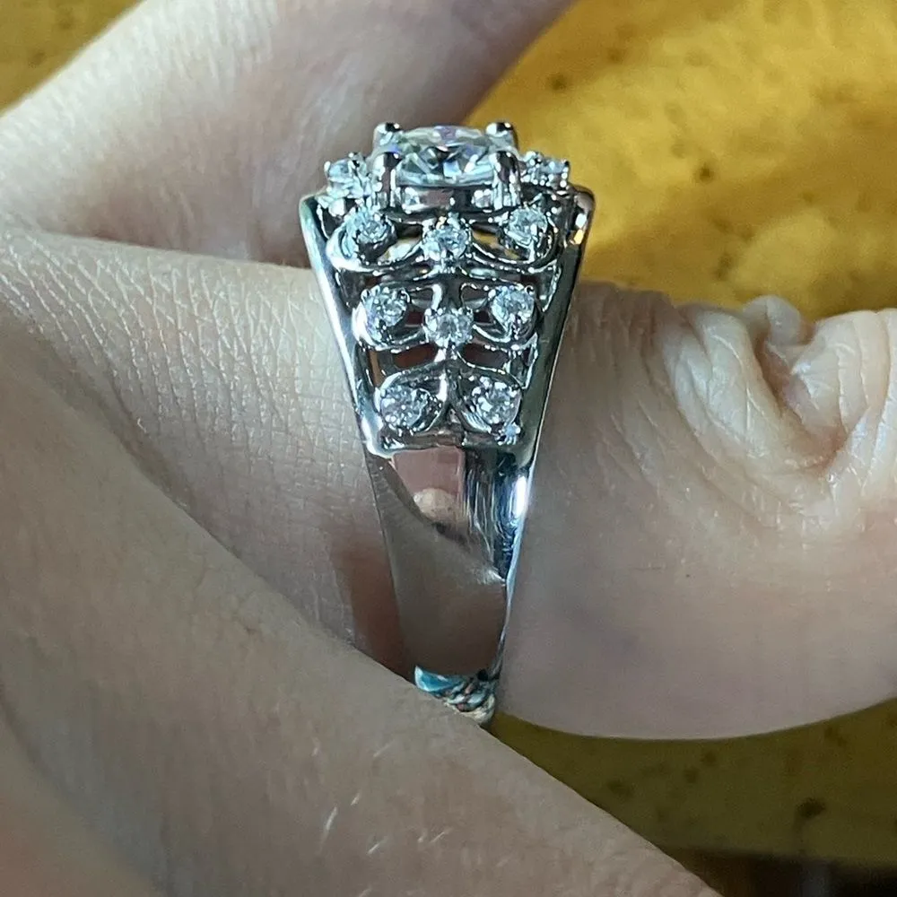 Genuine Moissanite Sterling Silver Ring Size 7 - Image 3