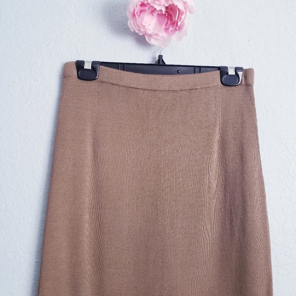 Peruvian Connection  Brown Cotton Knit Long Skirt - Image 3