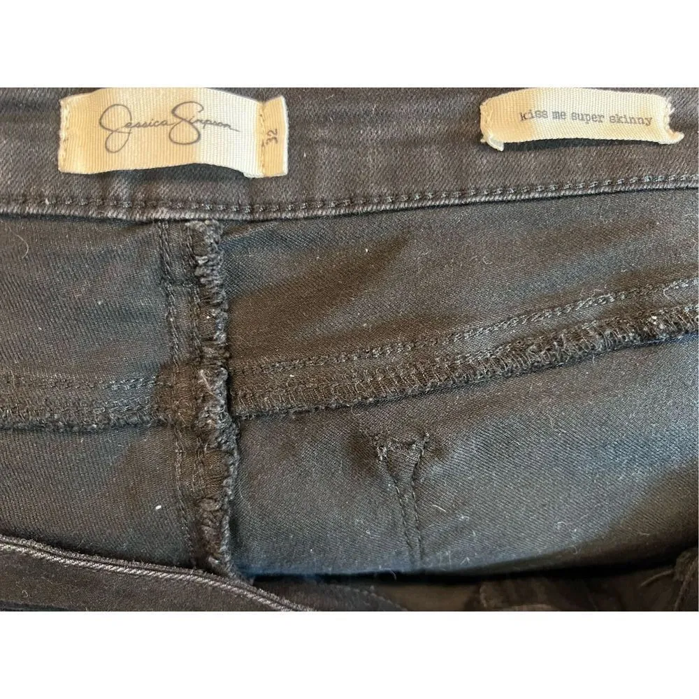 Black Jessica Simpson Jeans Size 32 Kiss‎ Me Super Skinny VGUC - Image 5