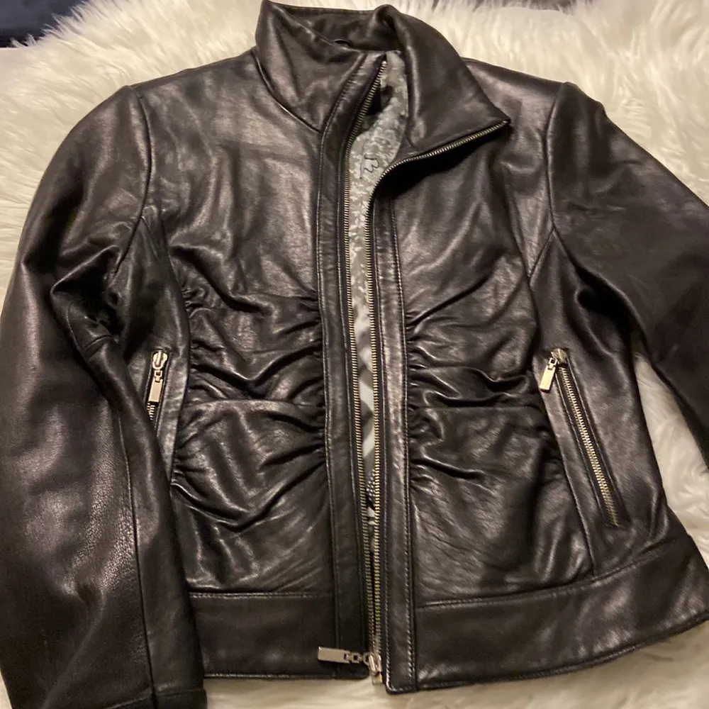ADLER COLLECTION LAMB SKIN LEATHER JACKET SIZE M - Image 12