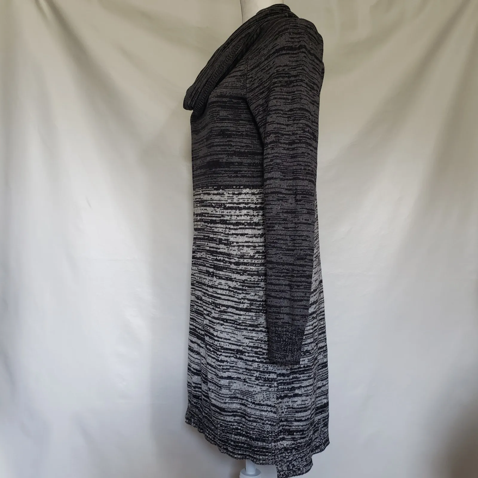 Express Sweater Womens Dress Sz M Preppy Marled Fall Cozy Cowl Neck Hombre Gray - Image 5