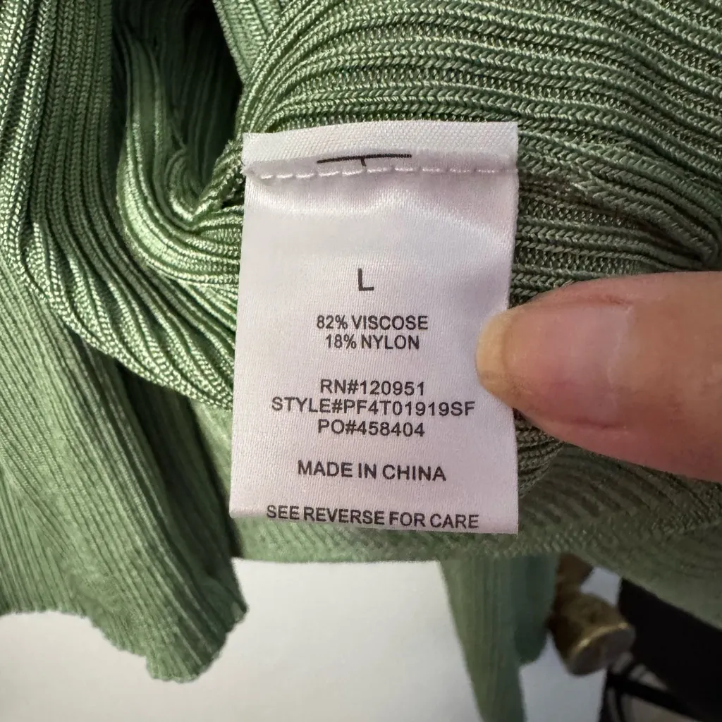 Pinque Bardeoux Glossy Rib Sweater Set Green Size L - Image 8