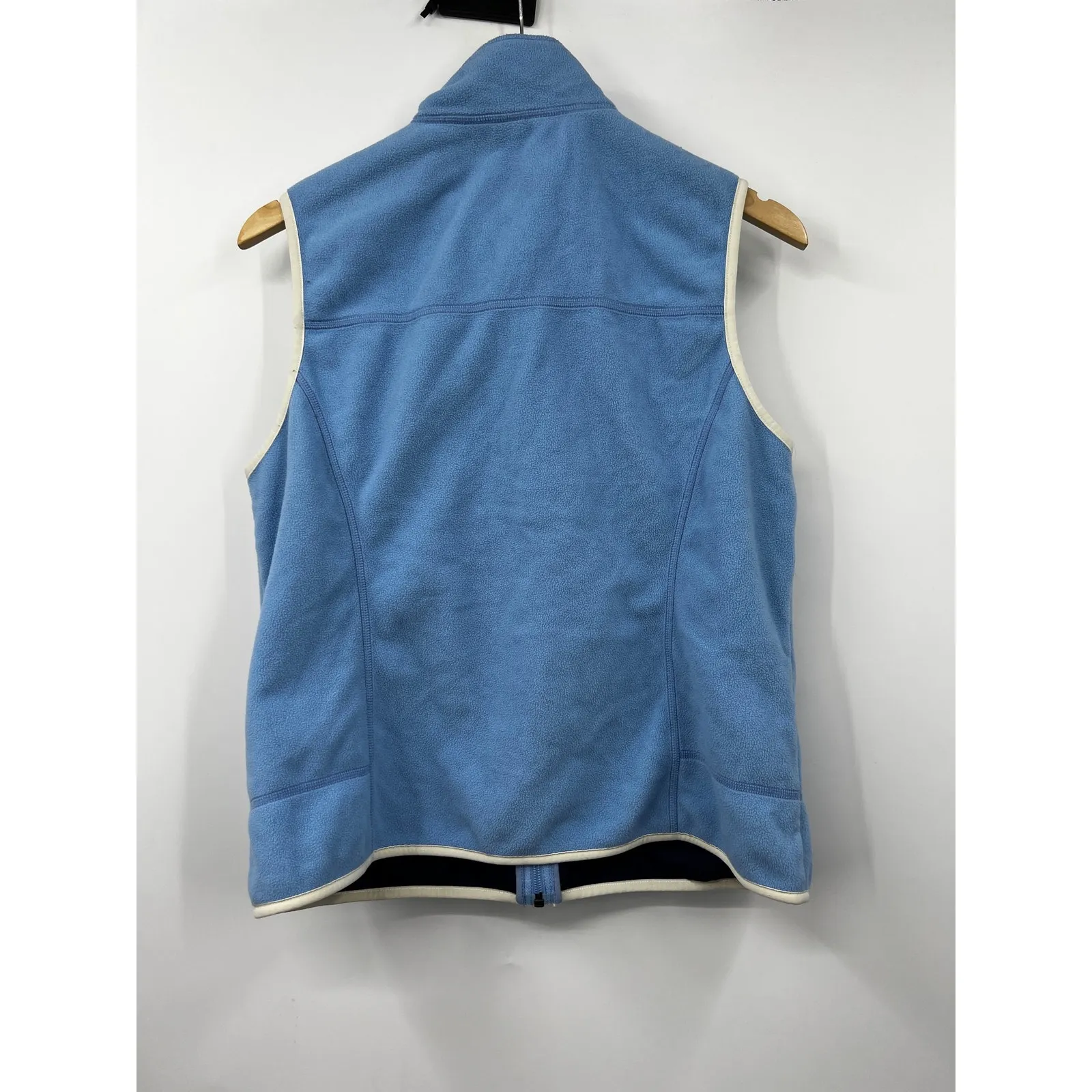 L.L. Bean‎ Women's Full Zip Fleece Vest Jacket Sleeveless Solid Blue Size S - Image 6