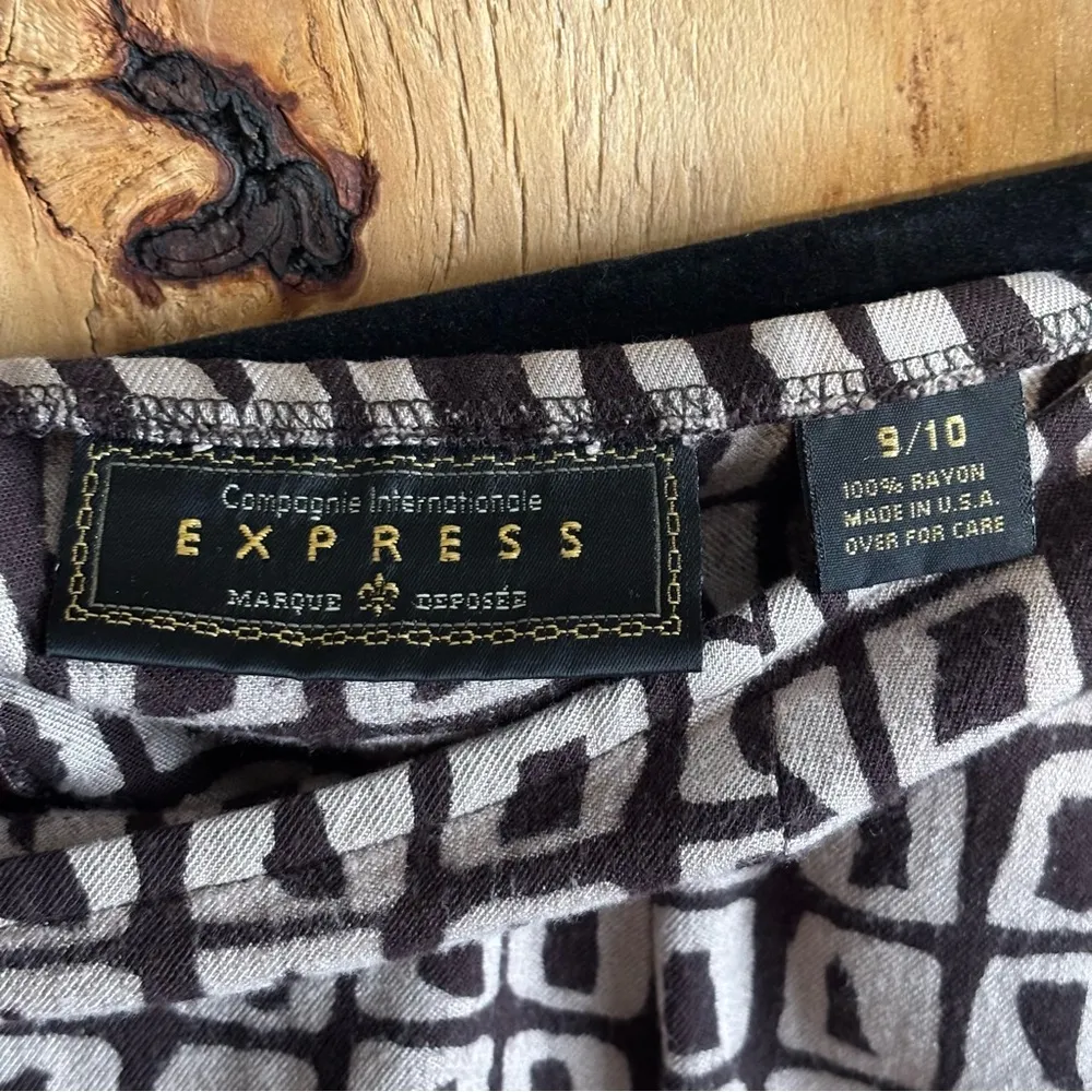 Vintage Express Brown Giraffe Print Midi Pencil Skirt Sz 9/10 - Image 8