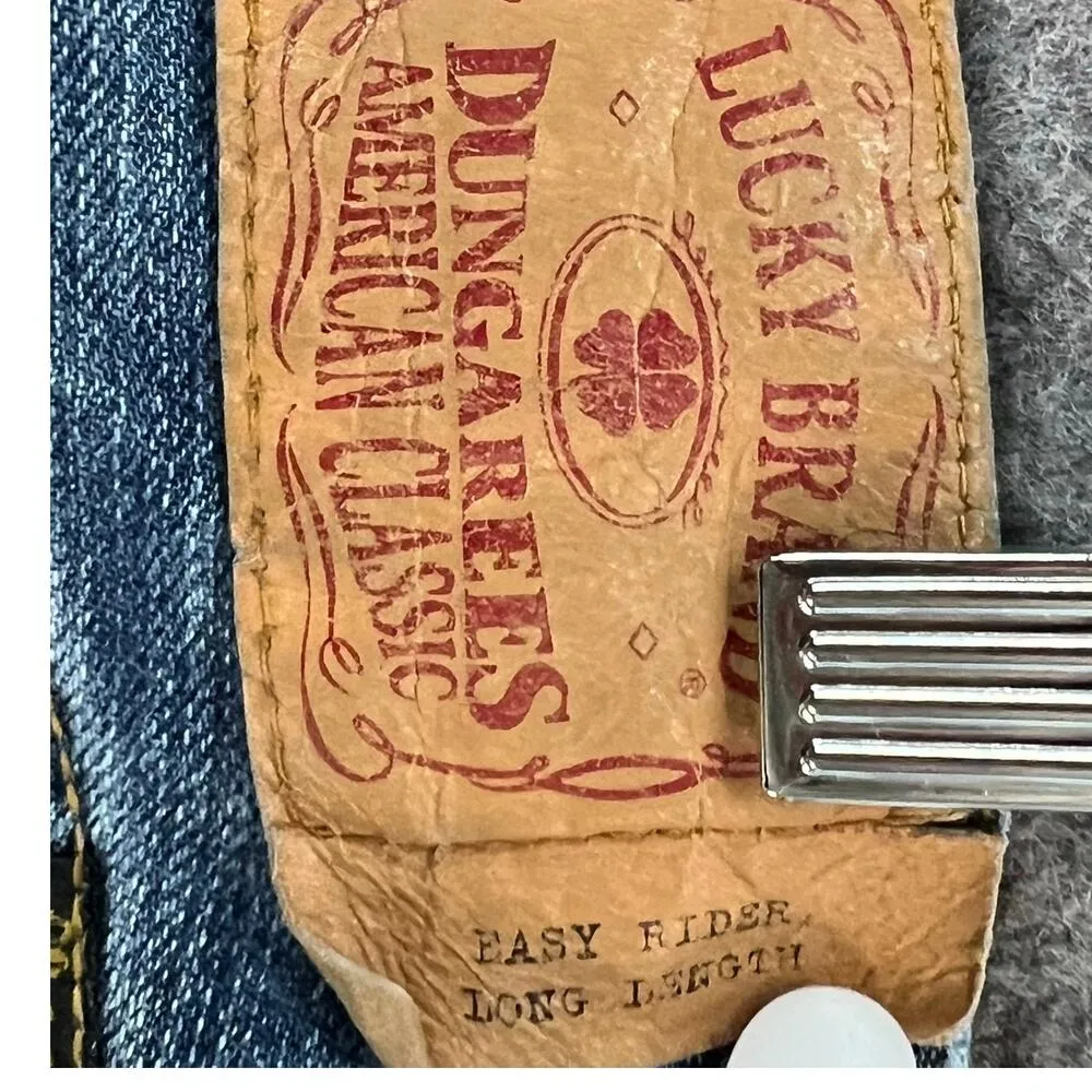 Vintage Lucky Brand Jeans Womens 28 Long Blue Easy Rider Bootcut Button Fly Y2K - Image 10