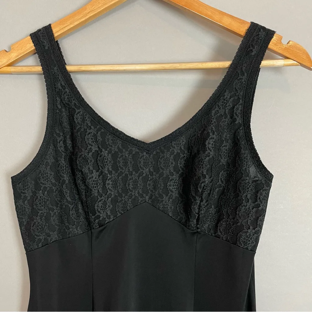 Vintage Full Slip Black Lace Sissie Women Lingerie Retro‎ Pin - Image 4