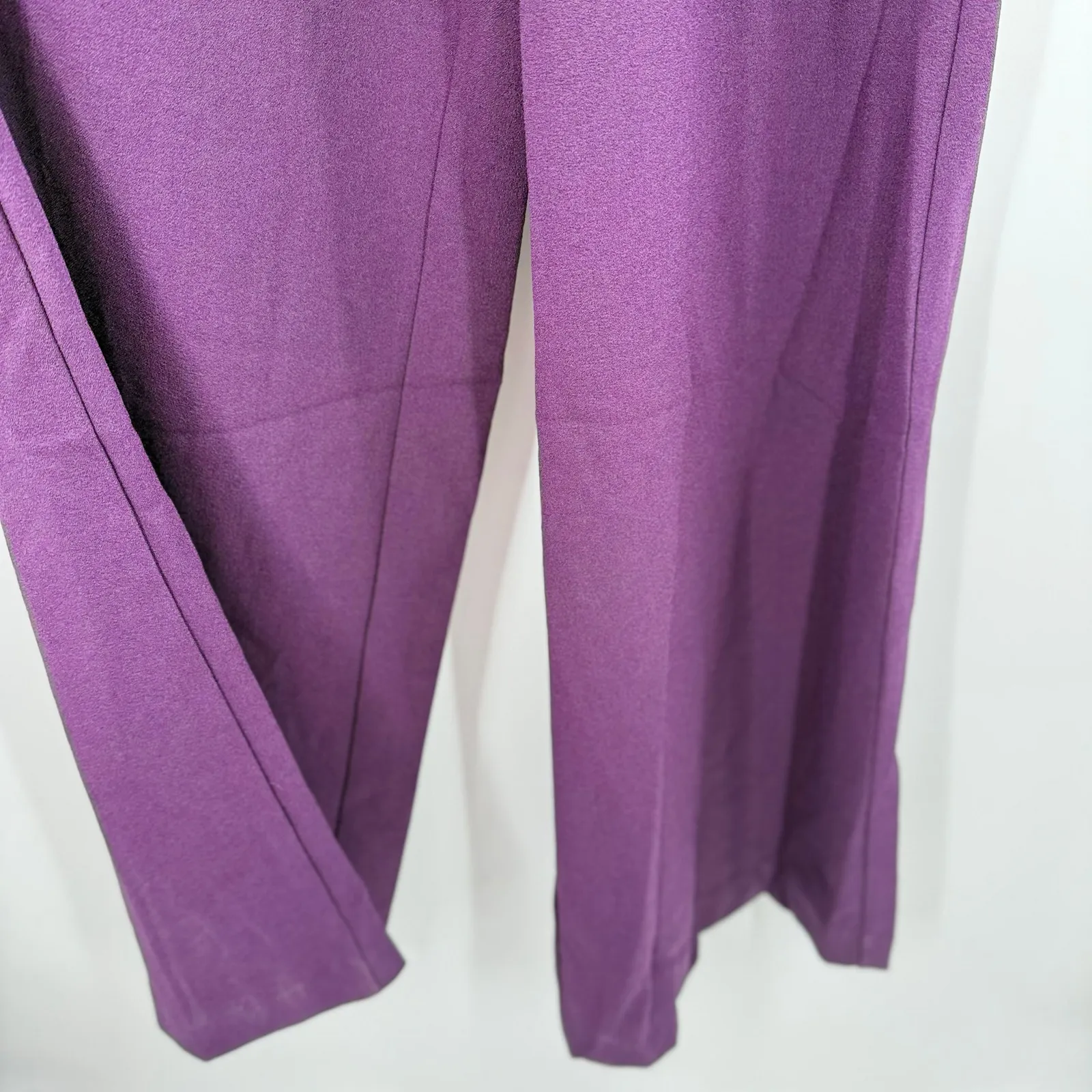 JULIA JORDAN Jumpsuit Size 10 NWT Plum Sleeveless Wide Leg Cocktail Halter Neck - Image 12
