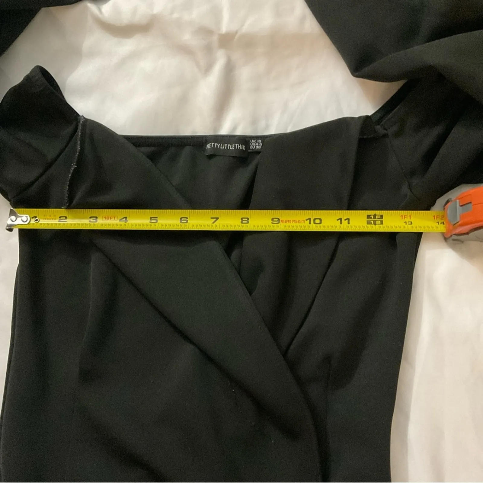 PrettyLittleThing Black Lapel Bodysuit 6 Balletcore Fairycore Witchycore Minimal - Image 3