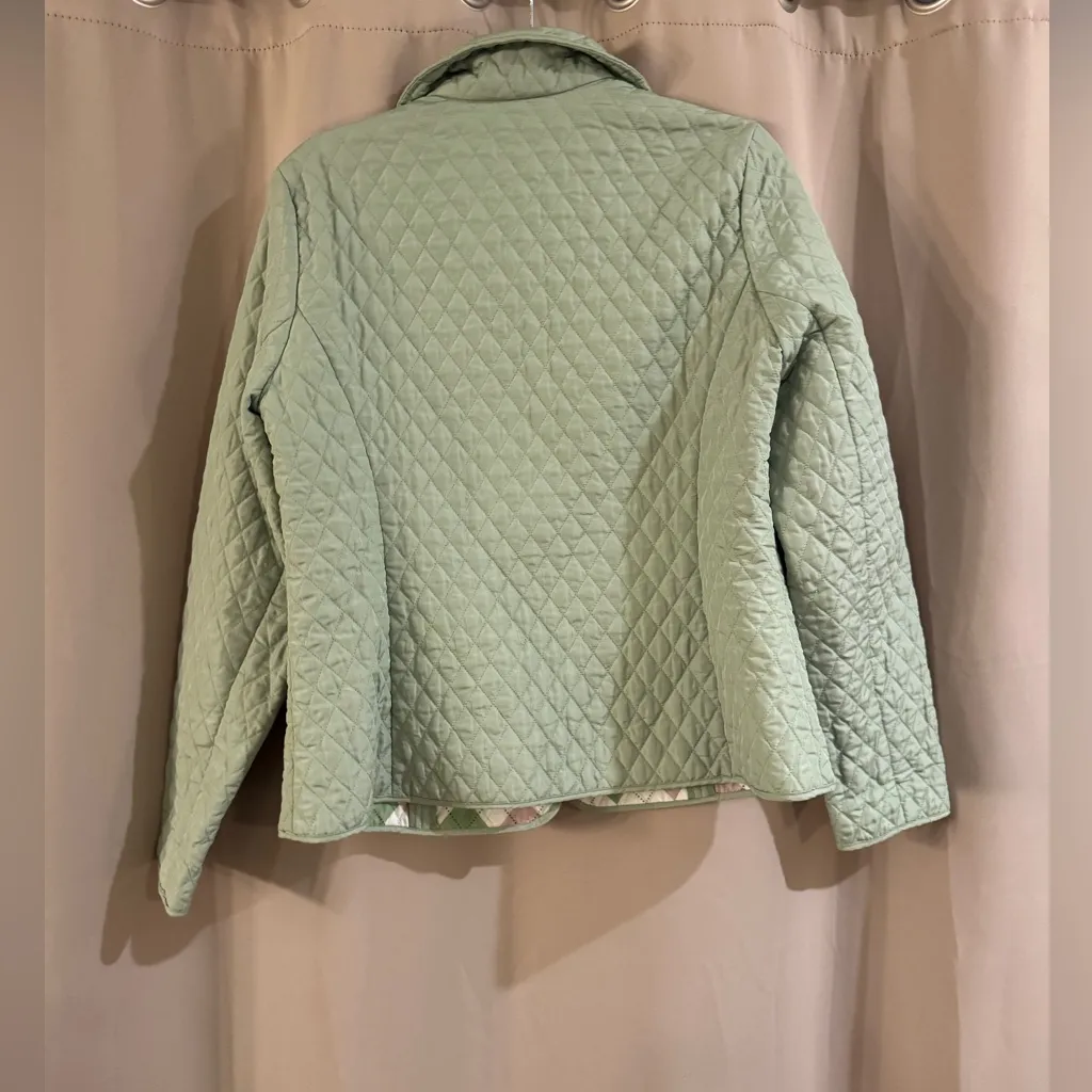 Briggs New York Light Green Quilted Puffer Jacket - Image 2