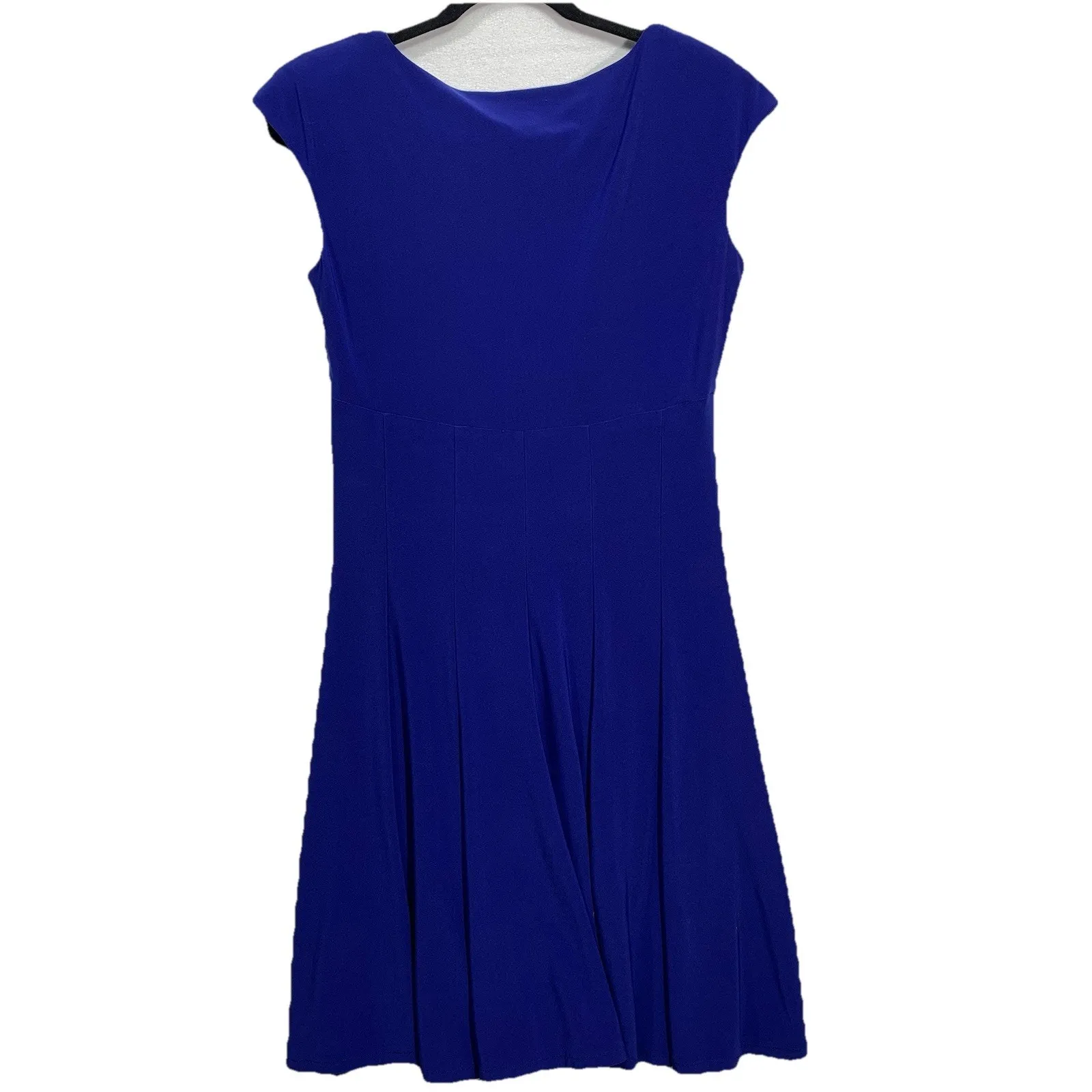 American Living Women's Blue Textured Sleeveless A-Line Dress Size 8 V Neck - Image 5