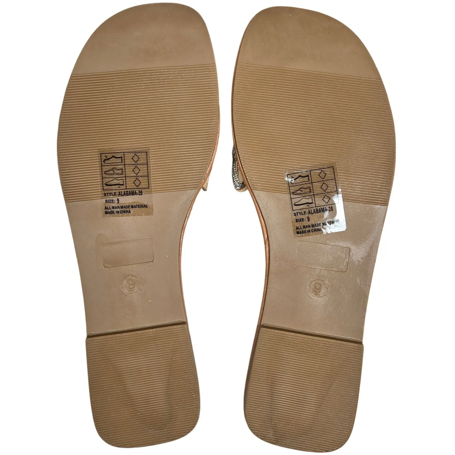 Yoki Alabama 20 Beige Rhinestone Woven Slide Sandals Women‎ Size 9 - Image 6