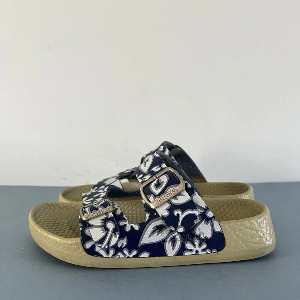 Birkenstock Birkis Arizona Blue Floral Hawaiian Waterproof Rubber Sandals - Image 4
