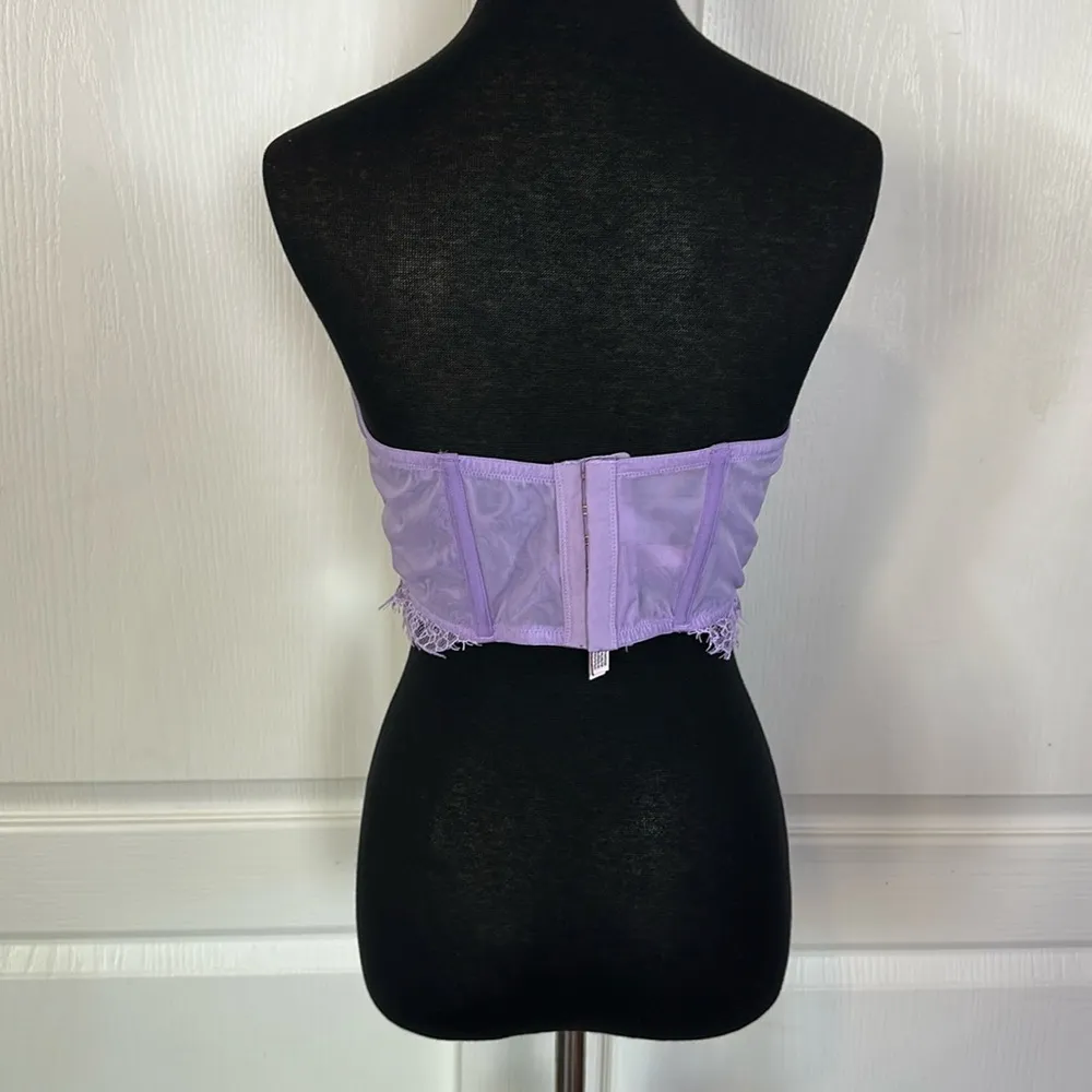 VICTORIAS SECRET DREAM ANGELS PURPLE FLORAL CROP BUSTIER CORSET - Image 3