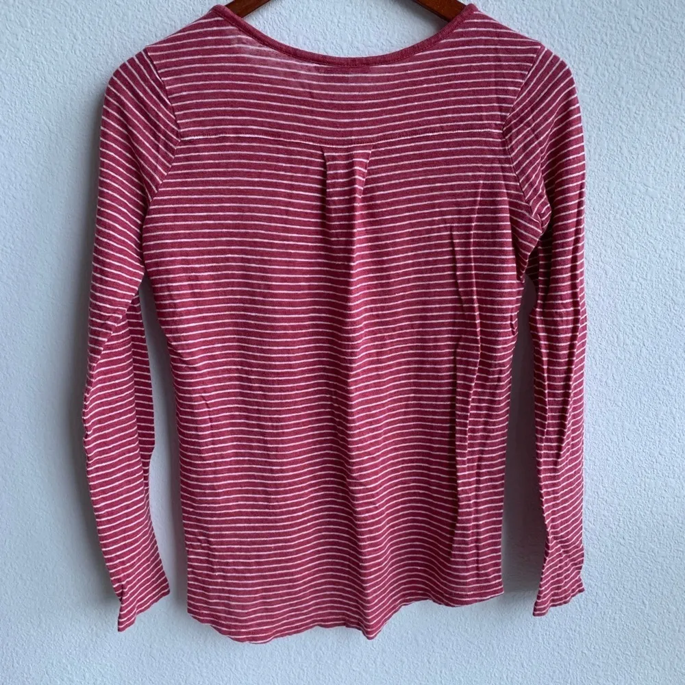 Vince Red Striped Long Sleeve 100% Linen Small - Image 7