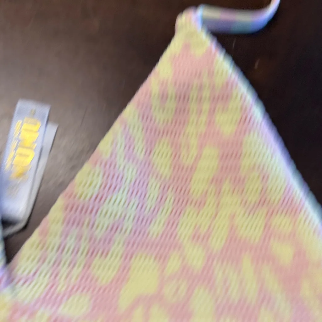 Show Me Your Mumu Swim Rerversible Pastel Pink and Yellow Leopard Small - Image 3