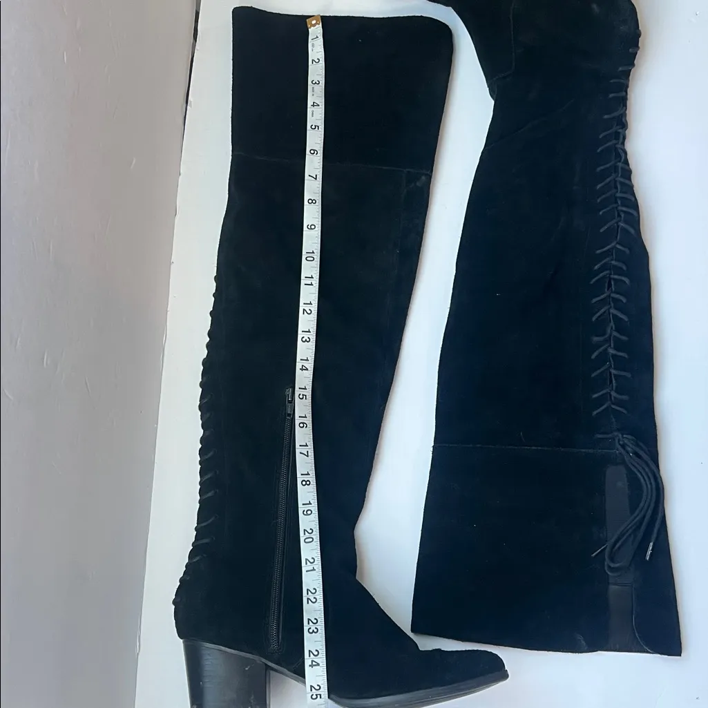 Aldo Womens Boots Black Real Suede Over The Knee Haskova Size 8.5 Pointed Toe - Image 5