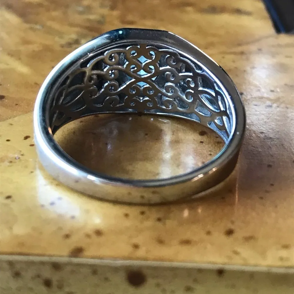 Natural Grandidierite Sterling Silver Men’s Ring Size 12 - Image 4