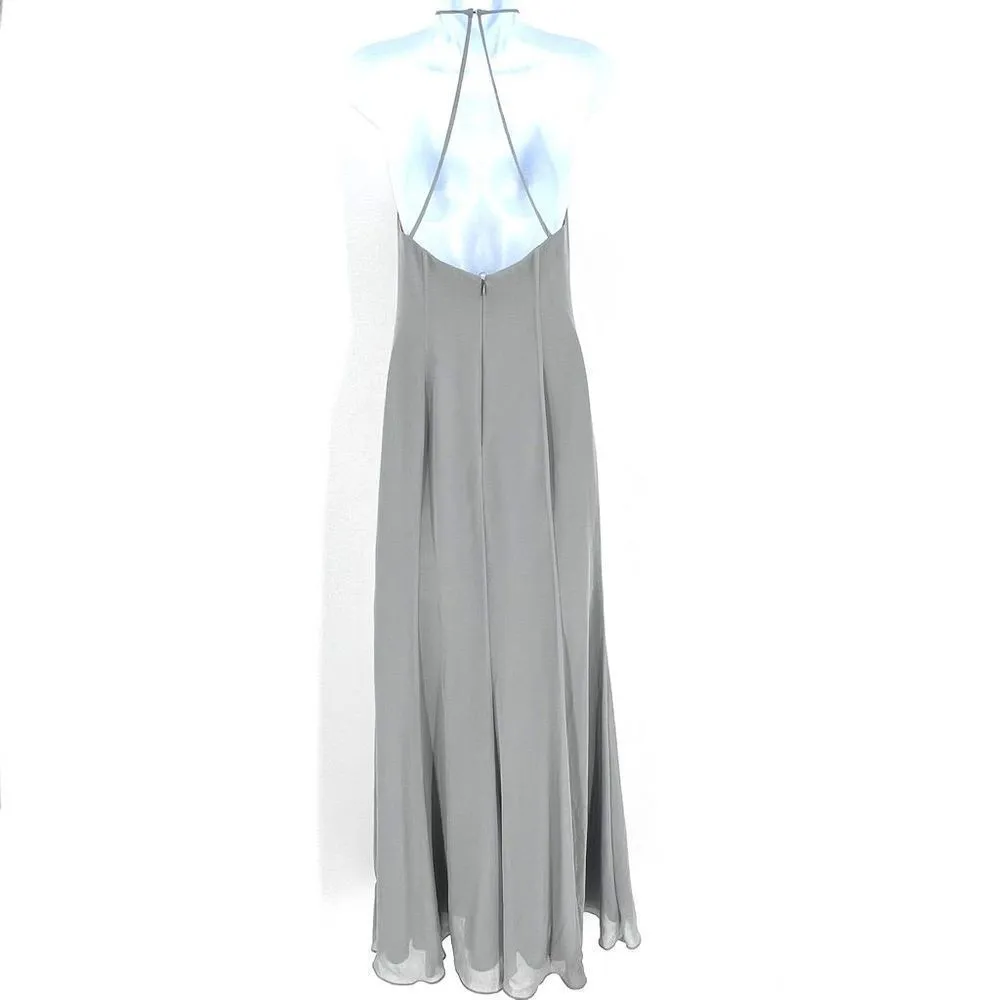 Watters‎ & Watters Maxi Dress size 2 Gray Wedding Bridesmaid - Image 4