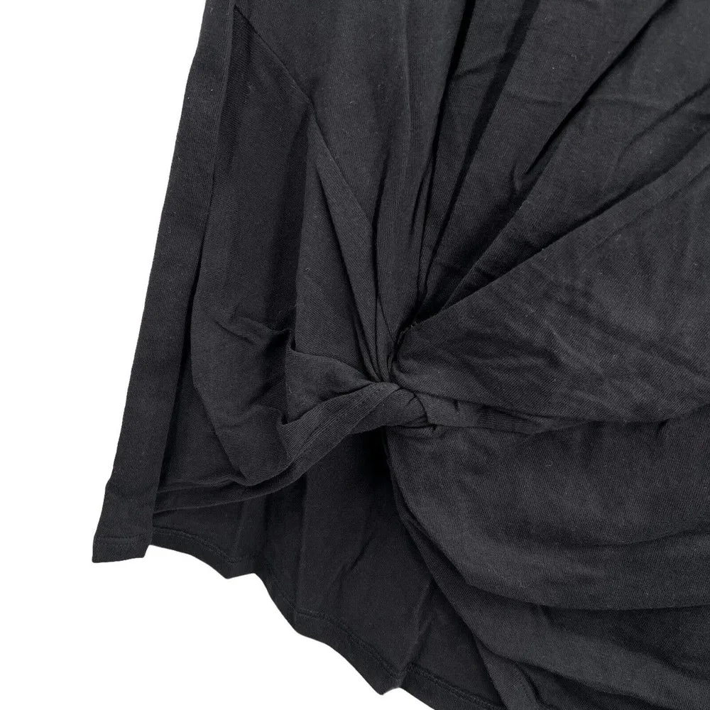 n:PHILANTHROPY Black Leonardo Knot Front Short Casual Shirtdress Black Med New - Image 16