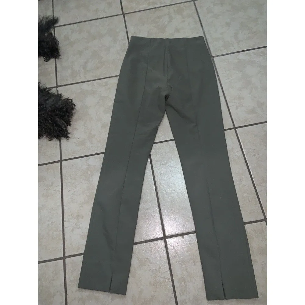 Vince Xs Pull on Pants With Zipper Sage Army Green fall casual preppy formal - Image 5