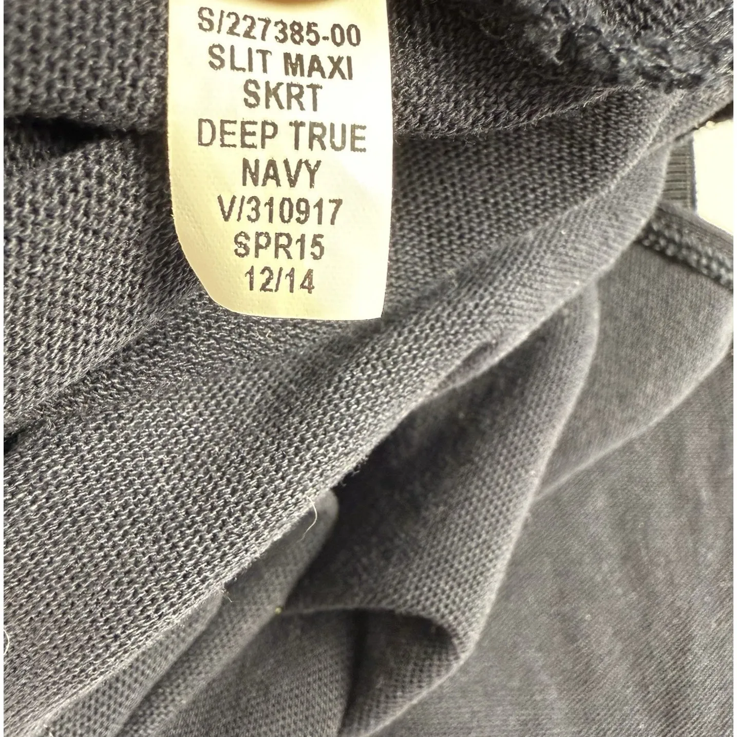 Gap  Slit Maxi Skirt Size Large Dark Navy Pull On Comfort Wardrobe Basic Casual - Image 8